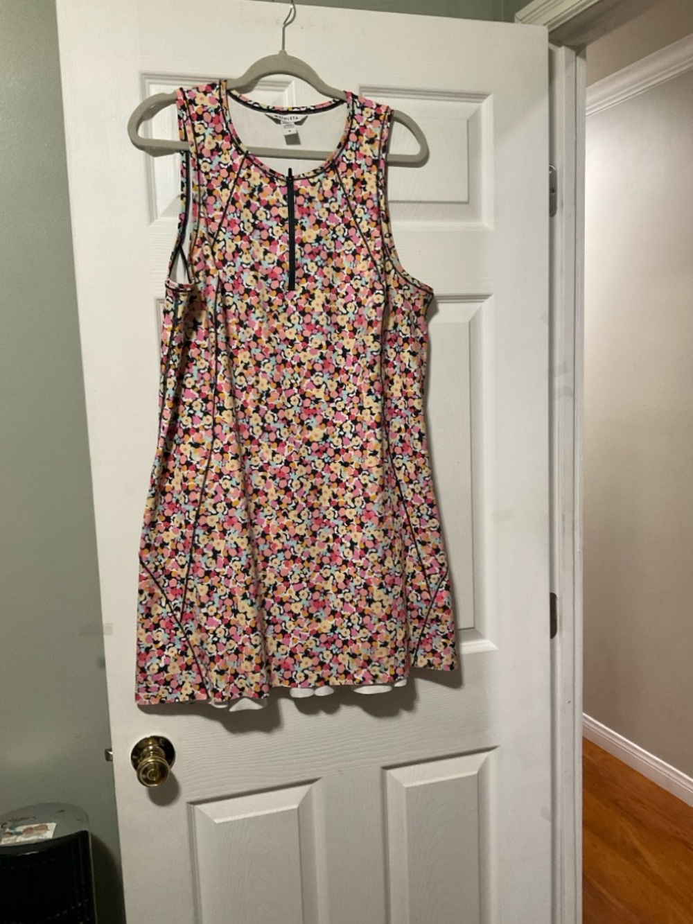 Athleta Pink Multicolor Floral Sleeveless A-Line Dress